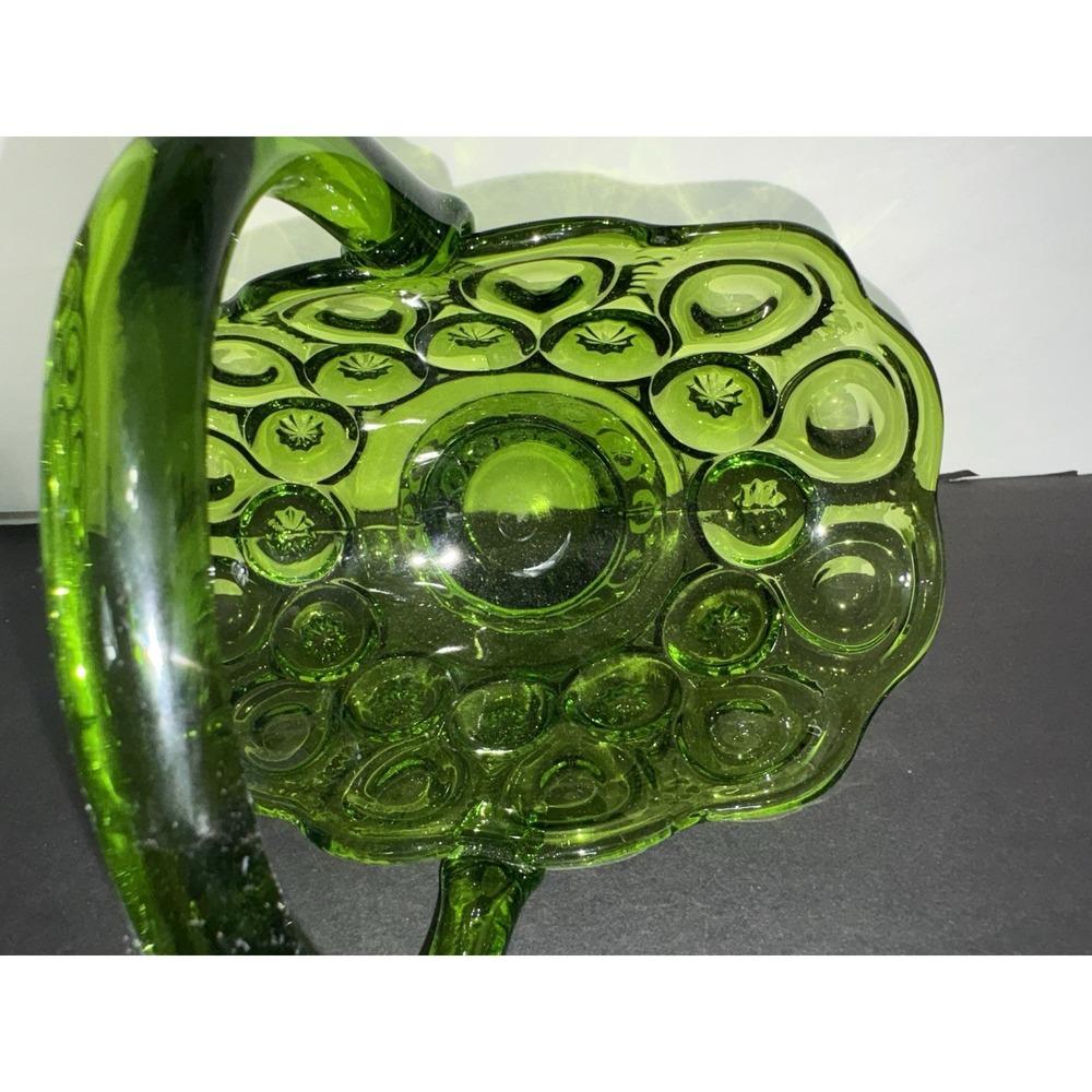 LE Smith Moon & Star Decorative Basket in Lime Green Pedestal Centerpiece 8x9" - Picture 5 of 12